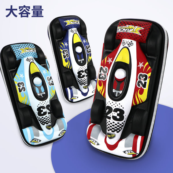 Three-layer EVA large-capacity cartoon boys and girls children's simple car pencil case stationery bag waterproof storage box