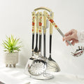 Creative home kitchen utensil set - 7 piece set, easy storage, cooking spatula & ladle combo, stylish design, perfect housewarming gift