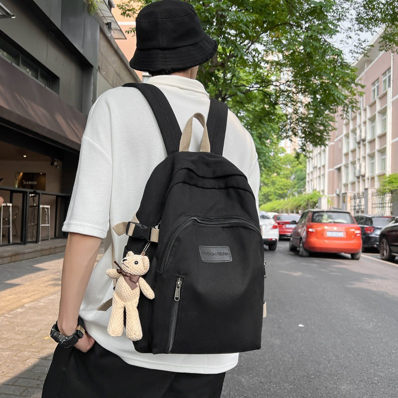 Women's college student backpack - trendy ins style, large capacity, japanese design, korean minimalist, canvas backpack for campus and travel