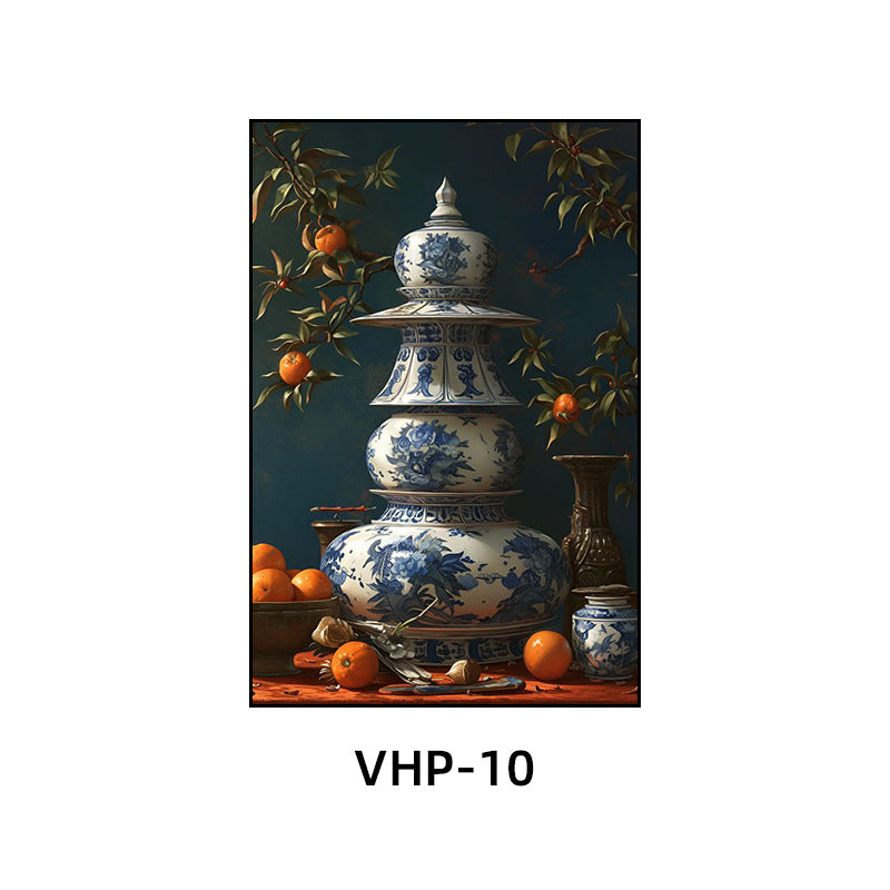 Blue and white porcelain decorative painting vase porcelain ceramic new Chinese style living room hanging painting hotel hotel restaurant box Chinese style