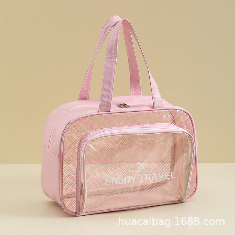 PU Multifunctional Wash Bag Travel Storage Large Capacity Swimming Bag Portable Makeup Anti-splashing Storage Bag Shoe Warehouse