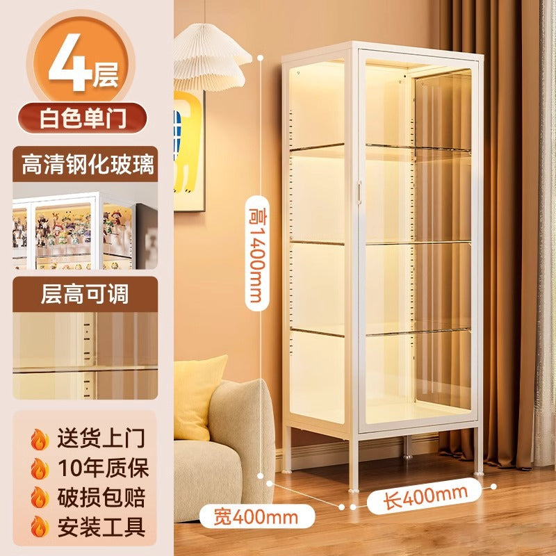 Glass display cabinet, hand cabinet, steel dustproof transparent model storage cabinet, pain cabinet, toy storage cabinet, display bookcase