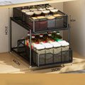 Kitchen pull-out storage rack, layered cabinet under the sink, multi-functional storage basket for storing miscellaneous items