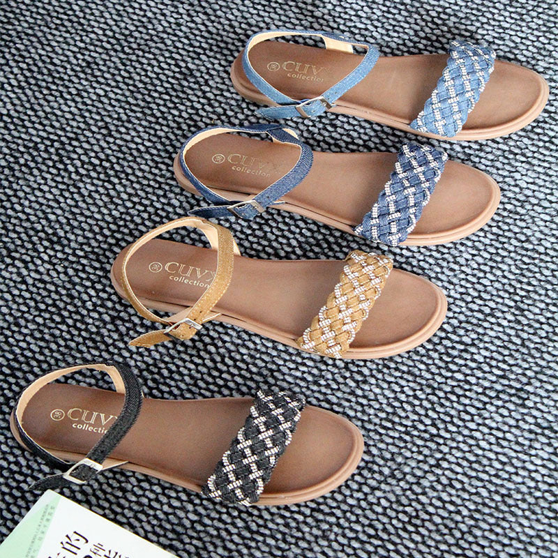 Cape Verde wholesale sandals stall spot wholesale women's shoes fashion woven rhinestone sandals