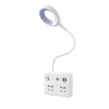Smart voice-controlled led night light - bedside lamp with eye protection, multi-function socket, usb charging, and converter