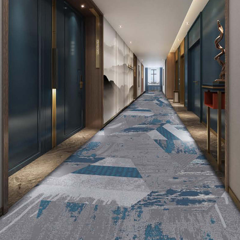 Hotel corridor aisle carpet new chinoiserie nylon printing 800g thickeneded flame retardant b1 pass-through floor stain-resistant aisle carpet