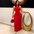 European and american sexy street style side stripe dress - ribbed knit bodycon patchwork pleated maxi dress