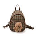classy women's backpack new arrivalniche style plaid backpack cutestuffed pendant student class bag