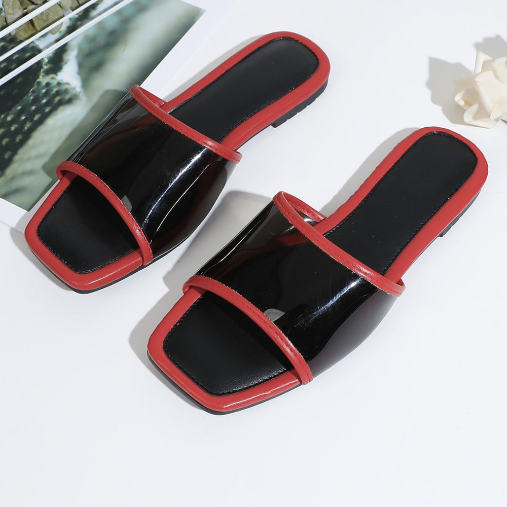 2025export beautiful women's sandals and slippers women's summer new product outwearclassyfashion sandals with hemming and color matching