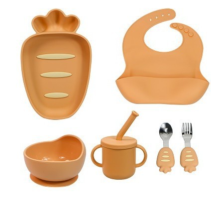 Customized children's dinnerware set - food-grade silicone baby & toddler supplies - kids' plate, sippy cup gift box set - wholesale supply