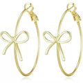 Exaggerated elegant bows earrings women's niche design unique earrings square and round face show face small big earrings earrings