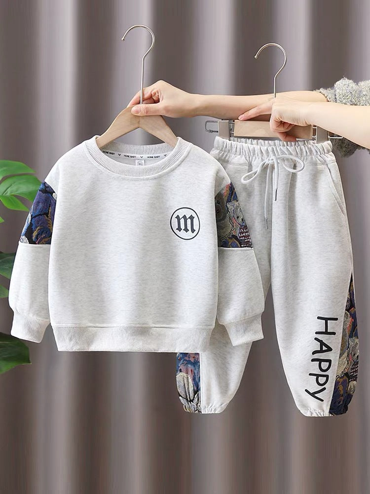 Boys' fall/winter sweatshirt set -  new arrival: stylish and sporty outfit for boys, cute and trendy two-piece set for babies