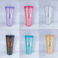 Star ⭐️ same style plastic cup durian cup wholesale high-looking straw cup with paper box water cup logo colorful electroplating