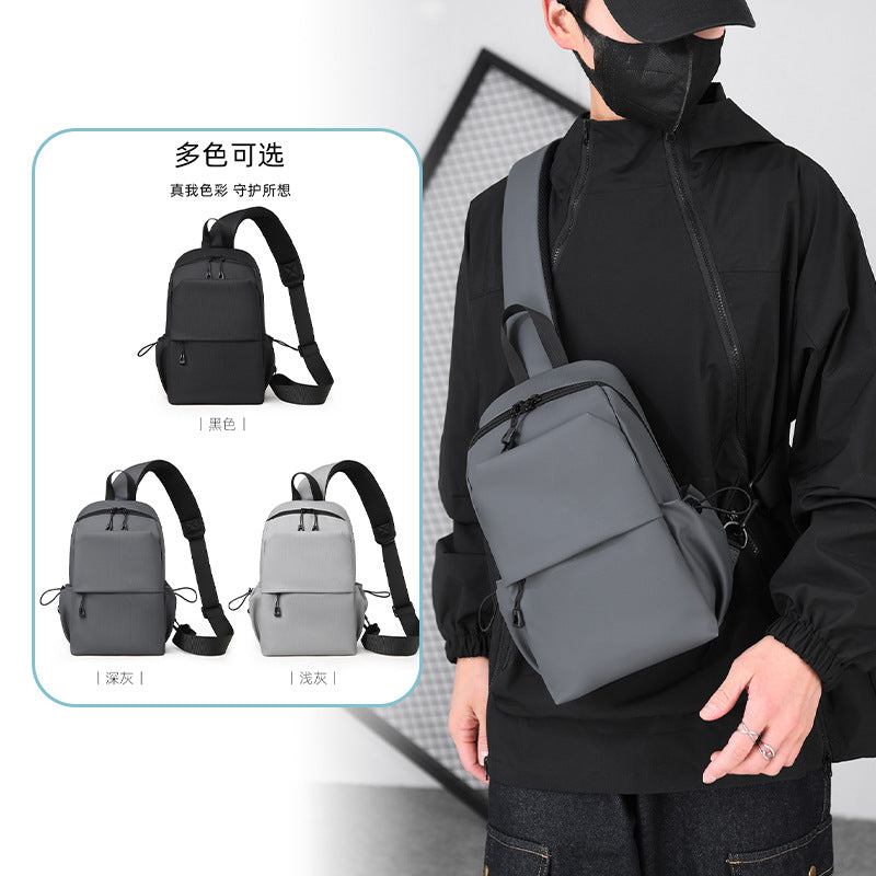 New breast bag men's lightweight nylon shoulder bag small backpack casual mobile phone bag multi-functional messenger bag shoulder bag