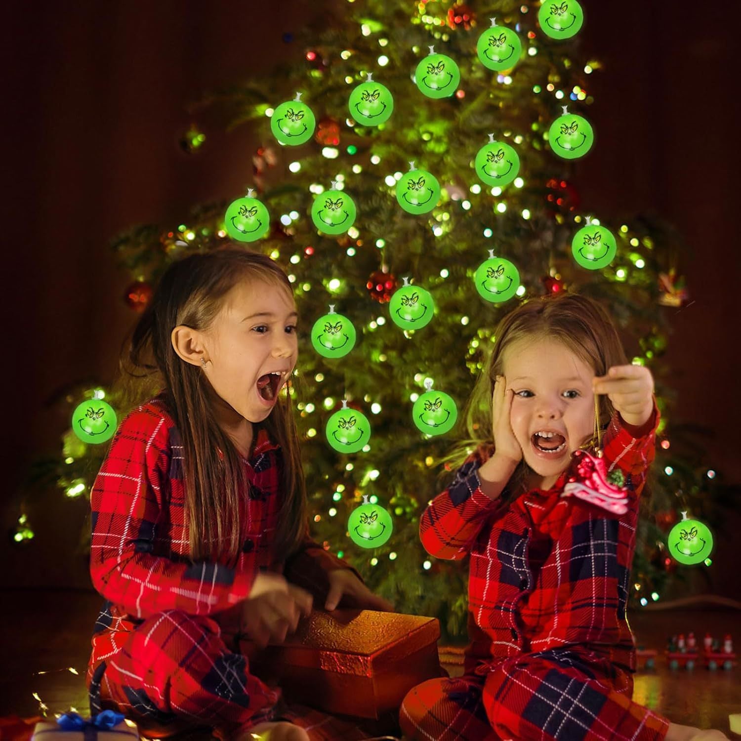 2024 new LED grinch light string indoor cartoon atmosphere decorative lights christmas lights flash string