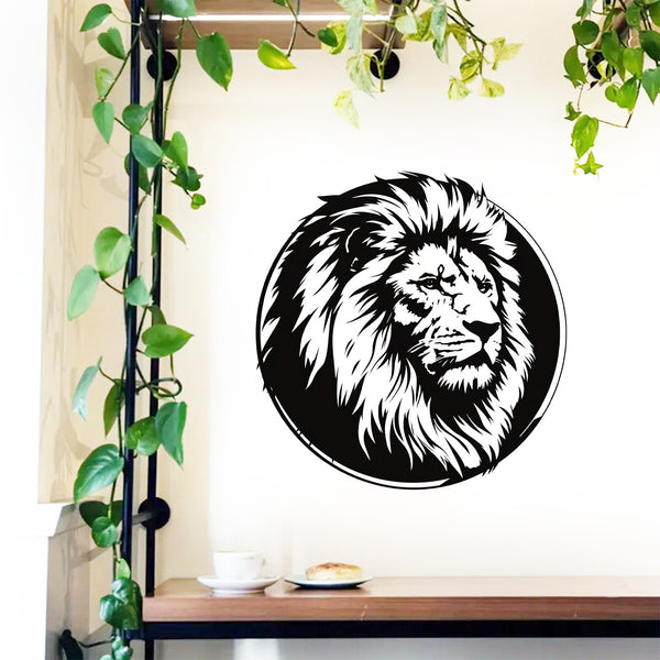 Cross-border new home decoration wall stickers, animals, black and white lions, creative self-adhesive stickers, beautiful home walls