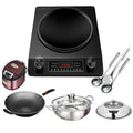 3500w black concave surface [comes with wok + soup pot + rice cooker + shovel and spoon]