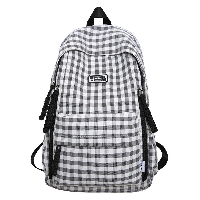 Wholesale women's backpack - fresh & chic school backpack for middle and high school students - plaid design, large capacity, new 2025 collection