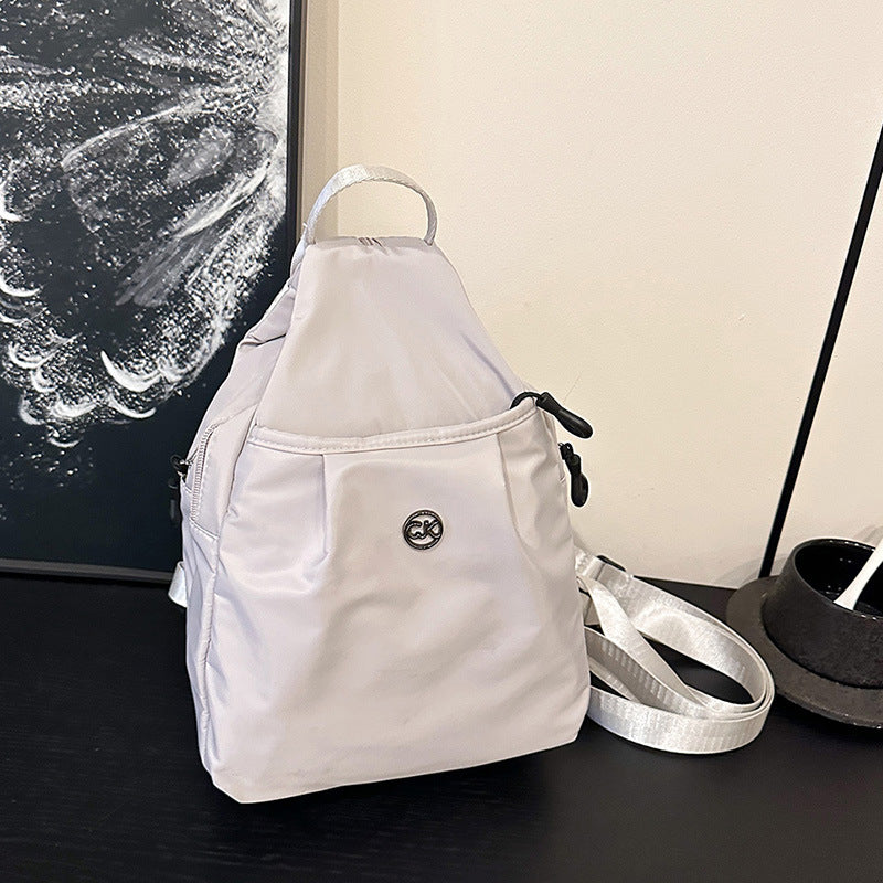 New fashionable women's washed cloth backpack, light and simple breast bag, versatile travel, large-capacity commuter bag wholesale