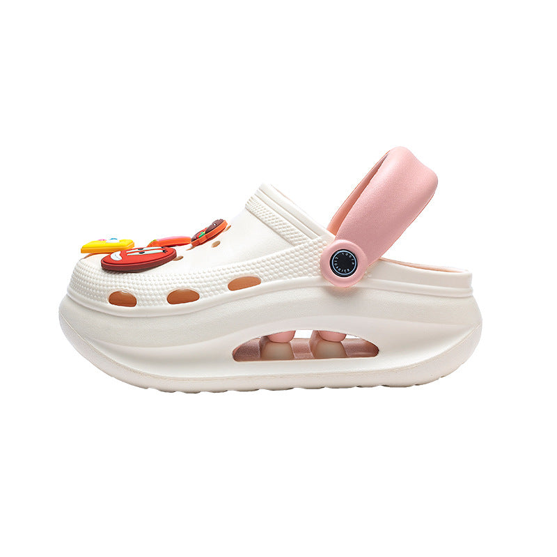 Spongebob squarepants thick sole crocs women's new arrival non-slip beach heightening toe cap sandals slippers women's summeroutwear