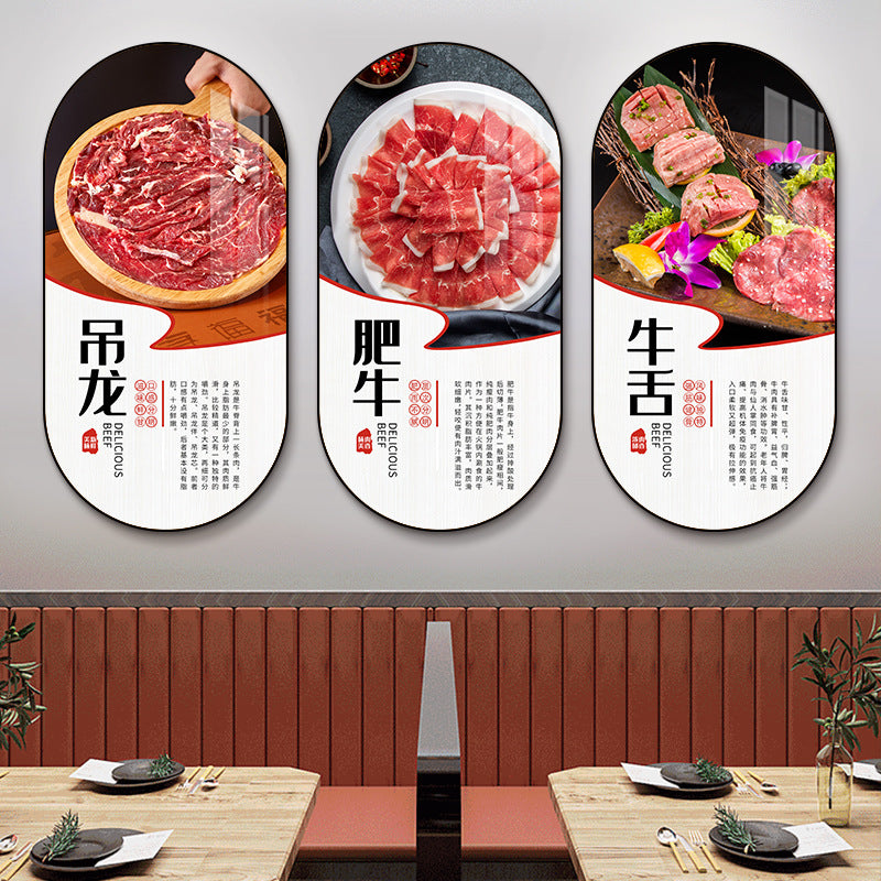 Chaoshan beef hot pot shop decorative painting beef part map poster mural hotel box restaurant barbecue shop hanging painting