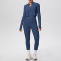 Cloud-feel quick-dry zip-up jacket high-waisted yoga leggings set - outdoor casual running fitness activewear 3-piece set