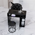 New arrival: extra-wide 45 turbine engraved grade vacuum marble & porcelain surface multifunctional minimalist nail table and chair set