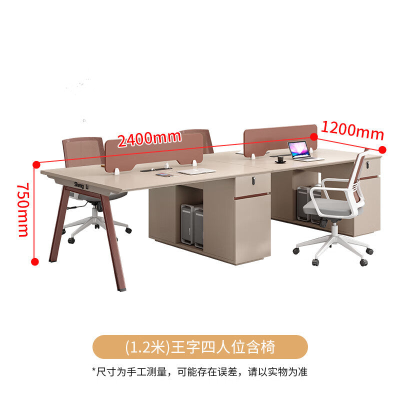 Saint li staff office desk and chair set - minimalist computer desk, employee desk, office workstation