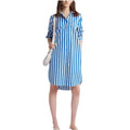 European and american export cross-border   new spring/summer fashionable striped print turn-down collar shirt dress