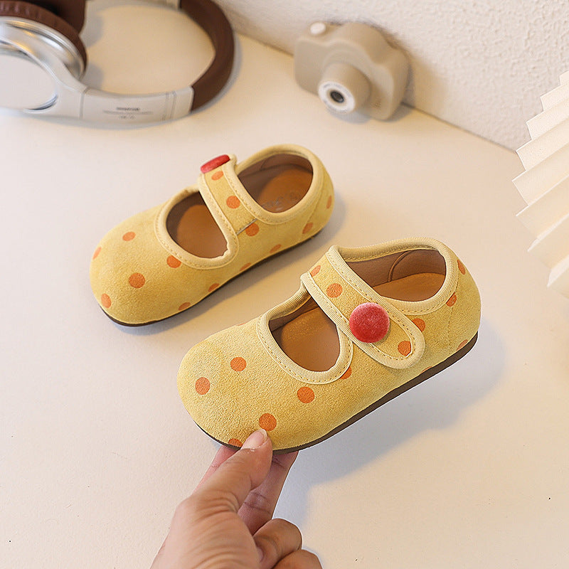 Ready-to-ship adorable cartoon birkenstock-style shoes for little girls, korean fashion princess shoes, soft-soled moccasins, cloth shoes, baby flats