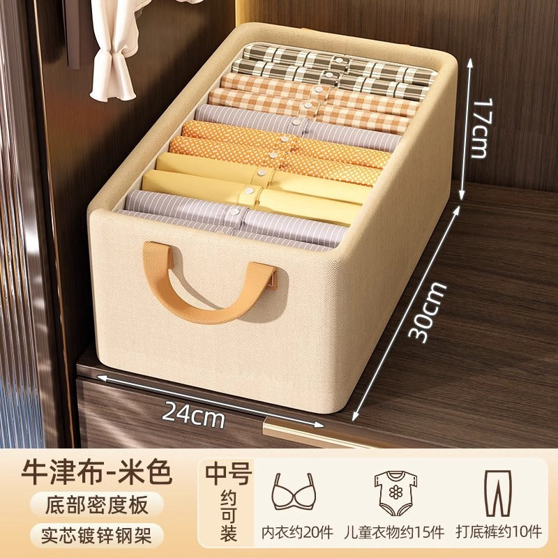 Household foldable steel frame storage box, pants clothing storage box, dormitory sorting clothes and sundries special storage basket