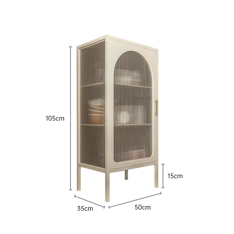 Nordic wrought iron dining side cabinet living room simple light luxury glass tea cabinet wine cabinet storage display storage cabinet