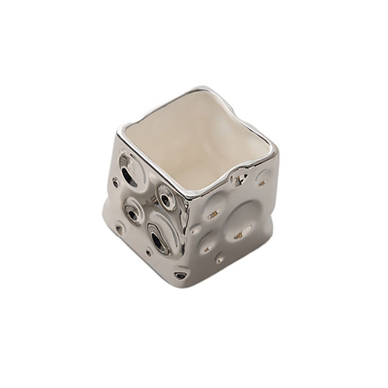 Luxury ceramic cheese storage jar - stylish desktop organizer, pen holder, and cosmetic storage container - wholesale
