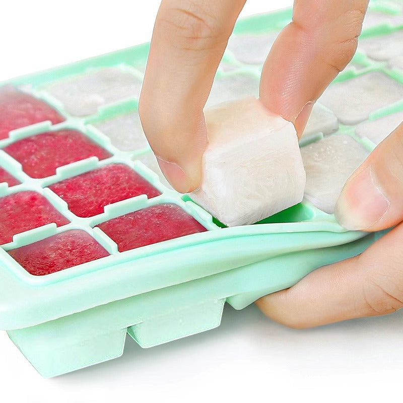 24 grids silicone ice tray ice cube ice making mold ice cube freezer frozen ice cube box making square ice box for home with lid