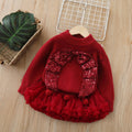 fall/winter new girls' sweater and tutu skirt set - handmade floral knit puffy skirt outfit for little girls