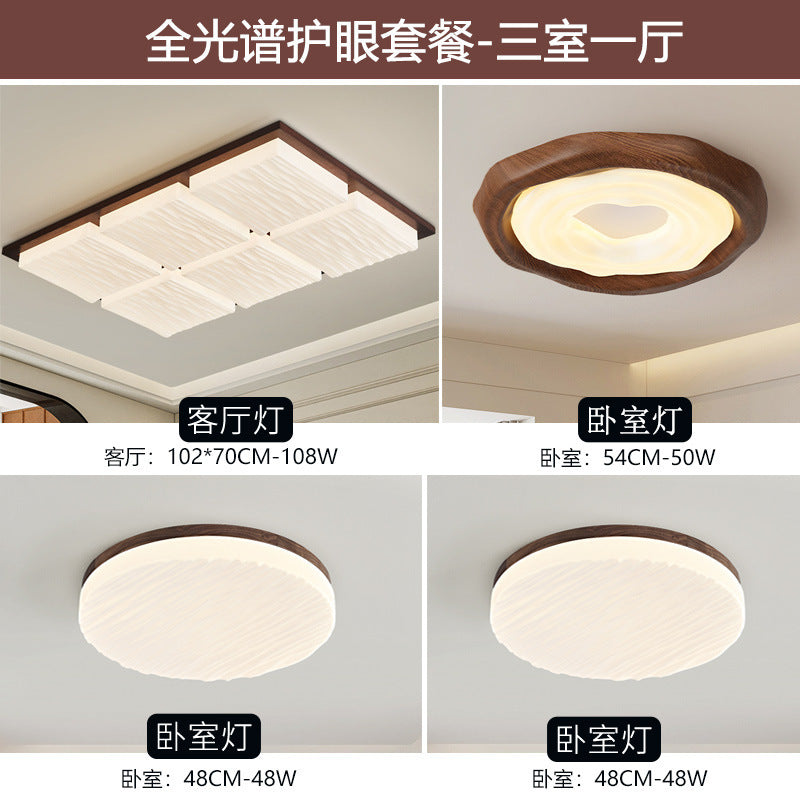 Walnut cookie bedroom light medieval cream wind ceiling light Internet celebrity children's room full spectrum led lamps