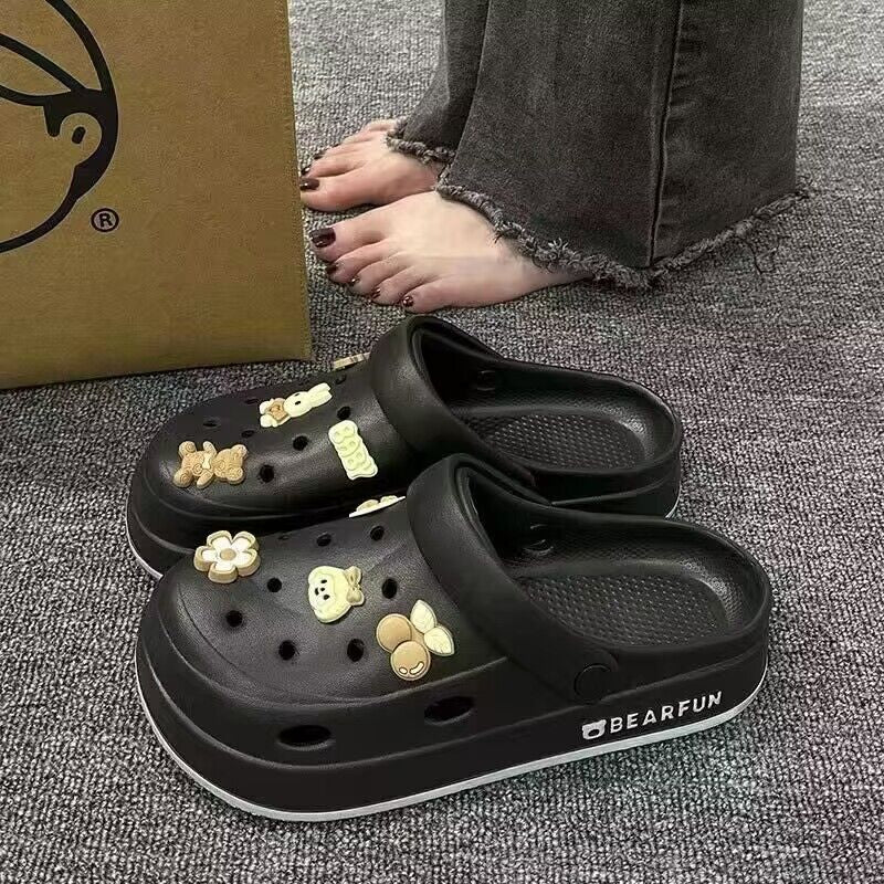 Crocs women's summer 2024 new arrival outwear beach seaside non-slip slippers nurse baotou step on shit sandals