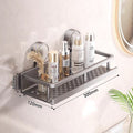 Suction cup shelf - wall mounted, no drilling required - bathroom & toilet organizer for vanity, washroom, and restroom