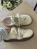 Pink double mesh german training sneakers for women, ugly and cute spring and summer new arrivalchicniche stylek-stylelow ankleeasiest for match sports white shoes