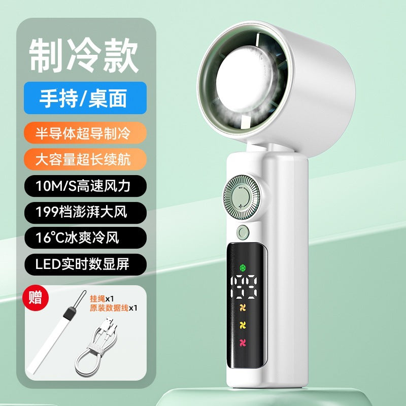 2026 new handheld neck fan with digital display, usb rechargeable, mini portable outdoor camping fan - powerful wind, low power consumption
