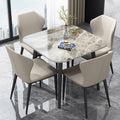 Italian imported glossy sintered stone dining table - square, compact, casual reception & negotiation table - trending home dining table