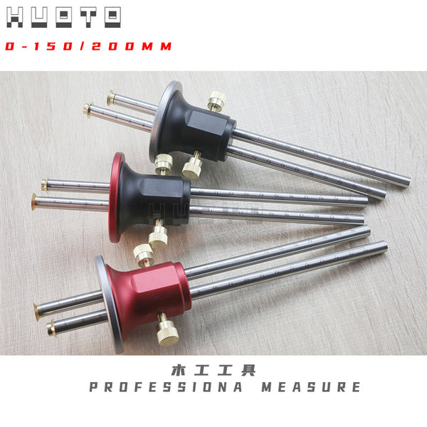 HUOTO 150/200MM Woodworking Double Bar Scriber Blade Type Double Head Scriber, Tenon Scriber