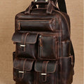 New arrival genuine leather backpack for men 15.6inch retro computer bag crazy horse leather large capacity travel backpack for men