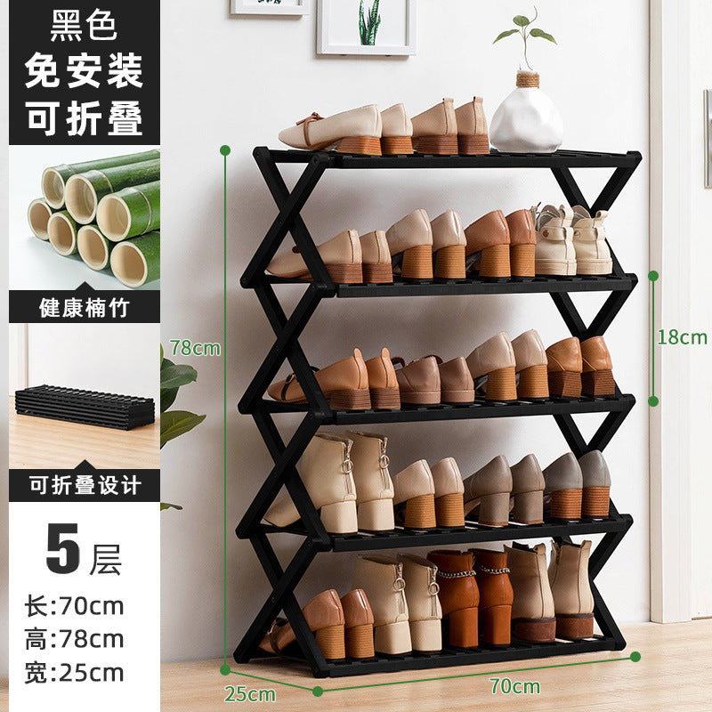 Simple shoe rack, shoe cabinet, wooden dormitory, covering a small area, multi-layer dust-proof entry door at the door, shoe rack, storage rack
