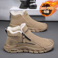 Men's winter slip-ons: new fleece-lined warm cotton shoes, high-top casual sneakers, anti-slip work & safety shoes