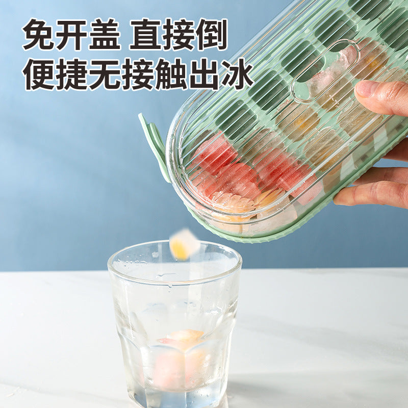 Ice cube mold ice gridsfor homefood grade ice making handy gadget ice ballsatchel ice box large capacity refrigerator ice storage box
