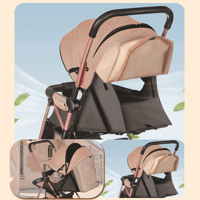 2025 newborn stroller - convertible pushchair, lightweight & foldable, one-click fold, suitable for ages 0-3 years