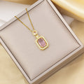 Tz-8235 gold pink necklace