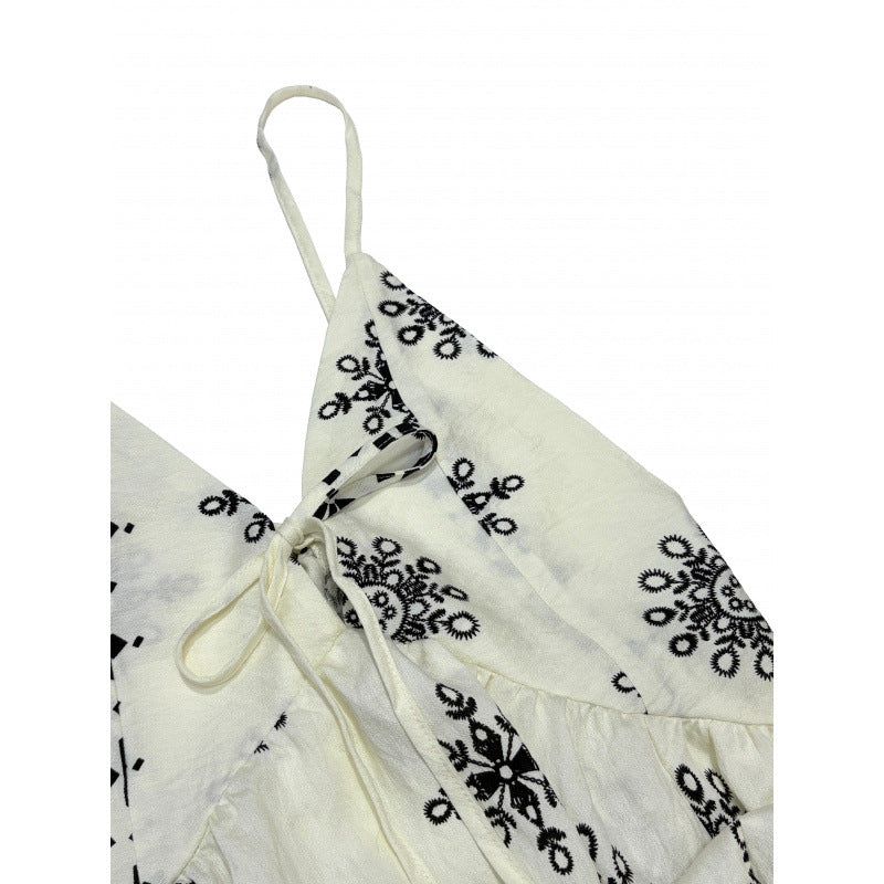 Real shot fashionexport cross-border independent station  fashionprinting suspender v neckdress