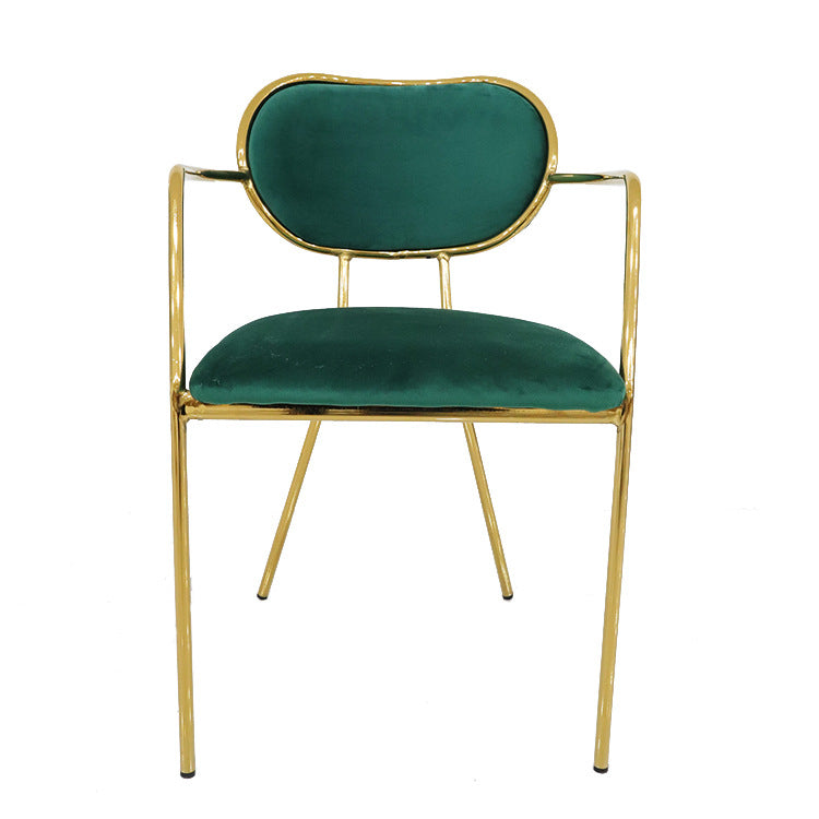 Scandinavian iron backrest armrest dining chair accessible luxurynet celebrity golden solid wood makeup chair restaurant chair coffee shop